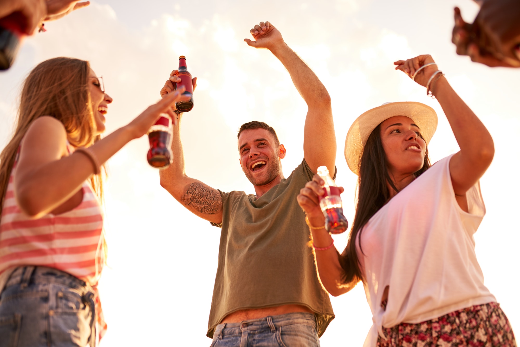Energetic youth dancing till morning