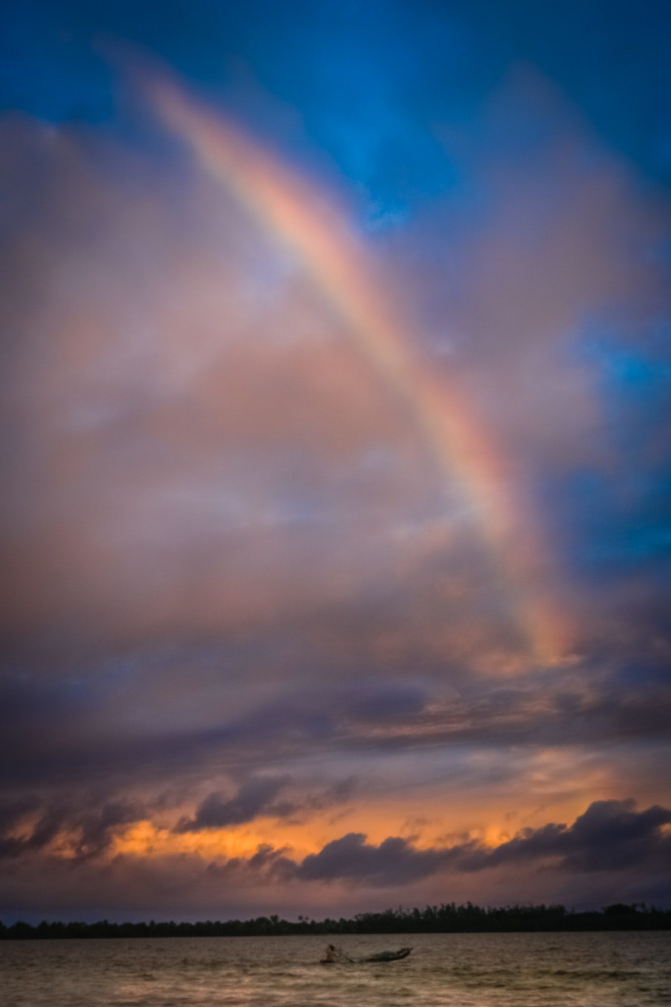Rainbow over the ocean