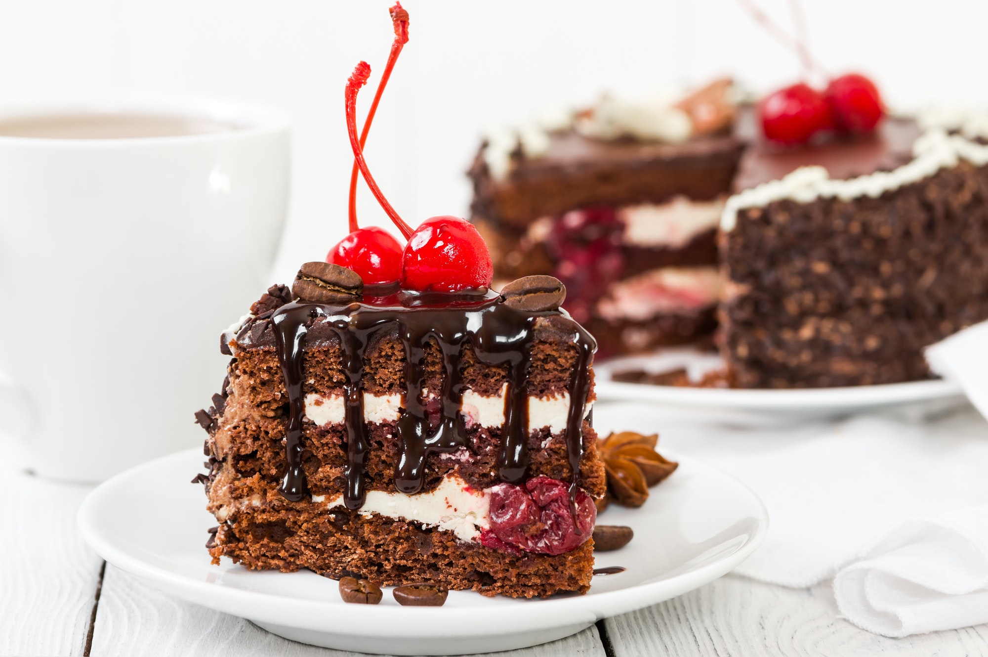 Chocolate cake with cherry