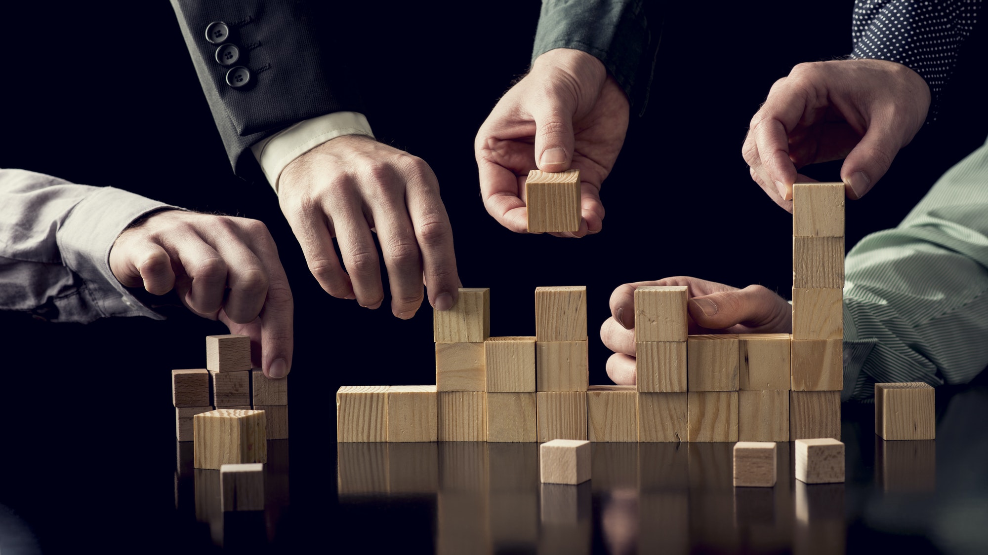 Teamwork and cooperation concept