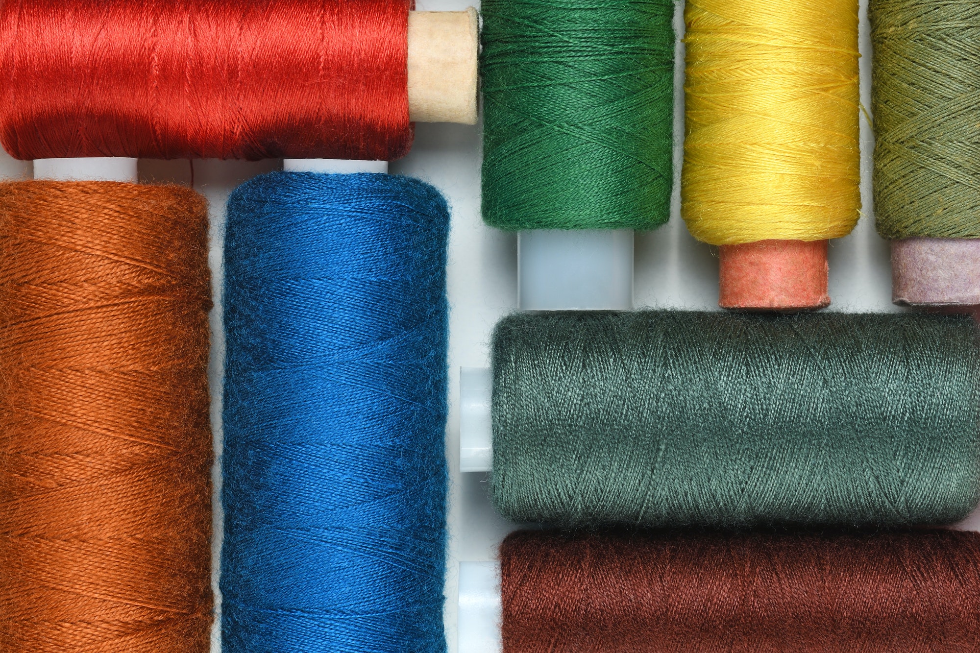 Spools of thread close-up